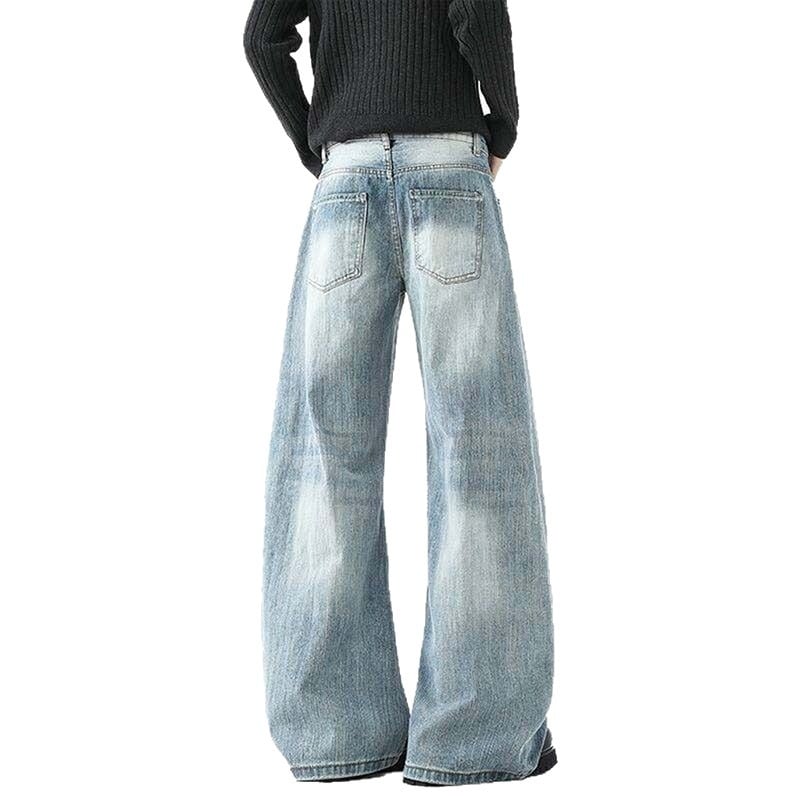Blugi din denim pentru bărbați – stil simplu, casual, croială lejeră, largi, croi drept