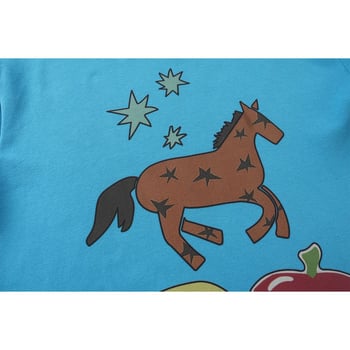 9071 Tricou unisex cu imprimeu cu desene animate, guler rotund, mâneci scurte, croială slim, 100% bumbac