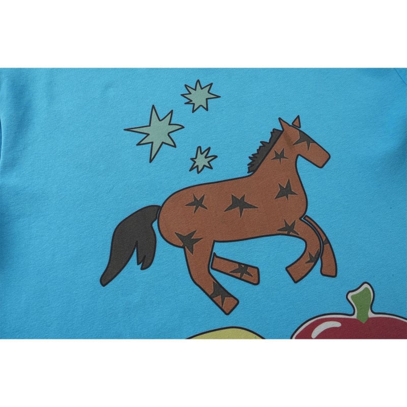 9071 Tricou unisex cu imprimeu cu desene animate, guler rotund, mâneci scurte, croială slim, 100% bumbac