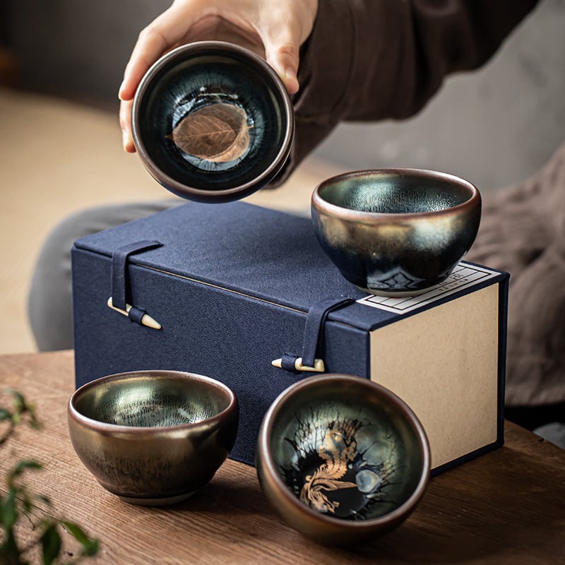 Set ceramic Jianzhan pentru ceai cu ceașcă Tianmu Master, uz personal, ustensile Kung Fu pentru ceai, ceașcă unică cu glazură Oil Drop
