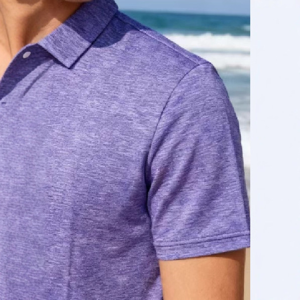 Tricou polo pentru golf, bărbați, mâneci scurte, bumbac, cu dungi