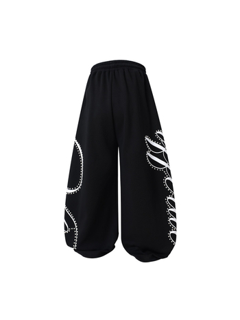 Vlex Official stil american cu design de nituri, imprimare cu litere grafitti, pantaloni trening largi pentru jazz
