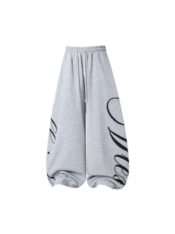 Vlex Official stil american cu design de nituri, imprimare cu litere grafitti, pantaloni trening largi pentru jazz