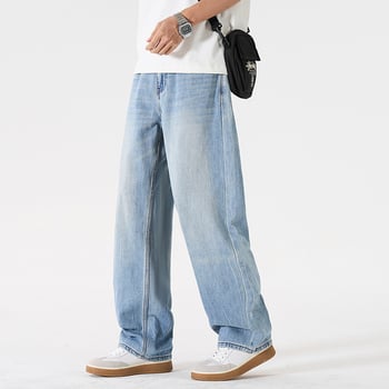 Jeans bărbați, croială lejeră, siluetă dreptă și largă, denim 100% bumbac, primăvară-vară 2026