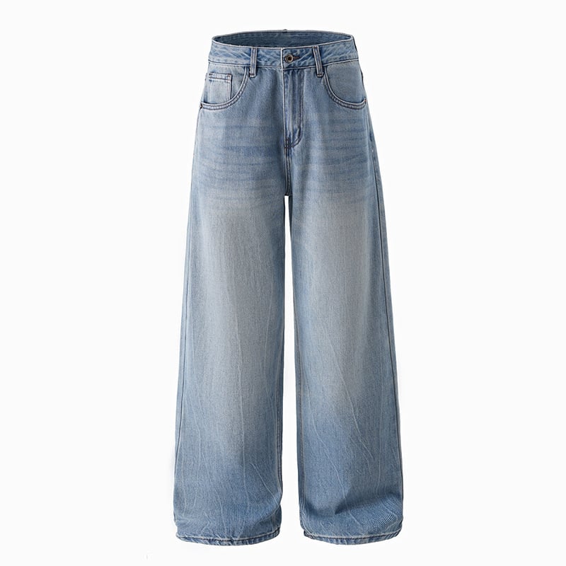 Jeans bărbați, croială lejeră, siluetă dreptă și largă, denim 100% bumbac, primăvară-vară 2026