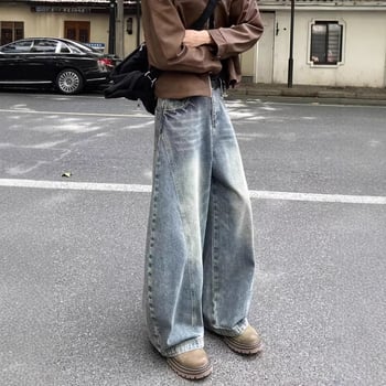 Blugi pentru bărbați toamnă–iarna 2025, croială dreaptă, lejeri, picioare largi, stil casual