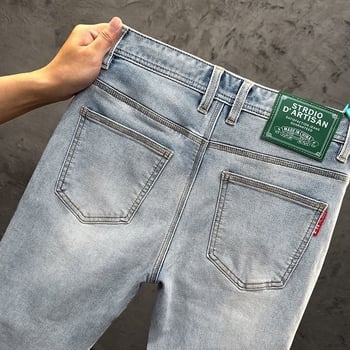 Blugi bărbați de vară - denim subțire, croială drept-slim, model 615