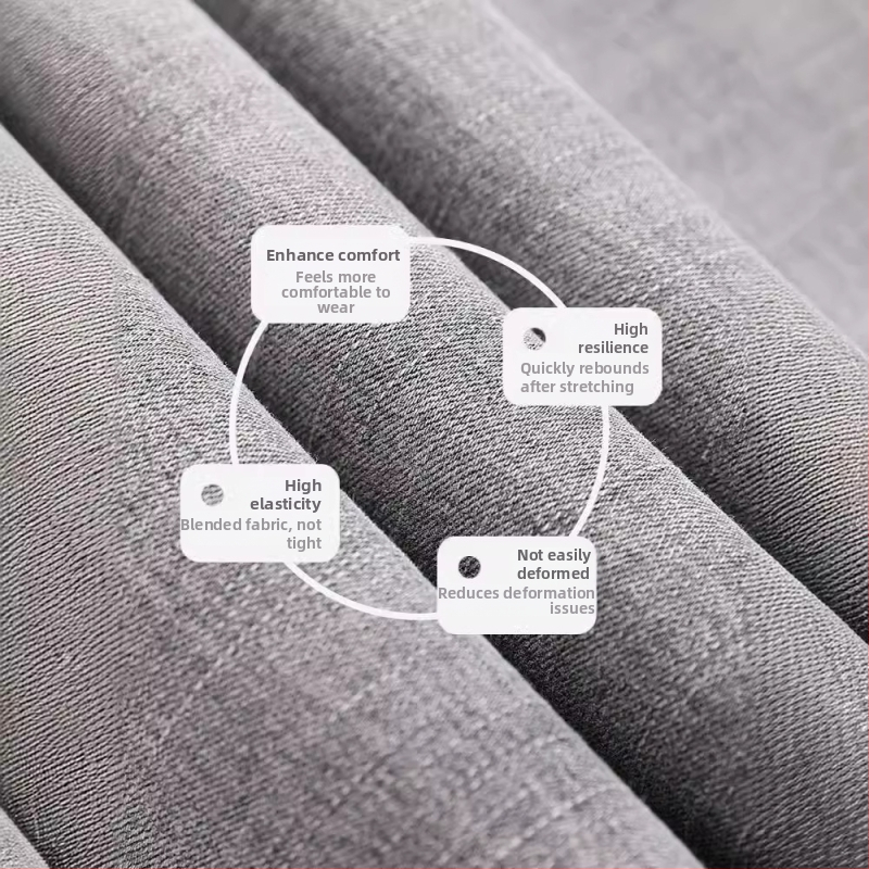 Blugi bărbătești drepti, croială lejeră, mărime mare, gri fum, subțiri, casual, elastici, pantaloni lungi