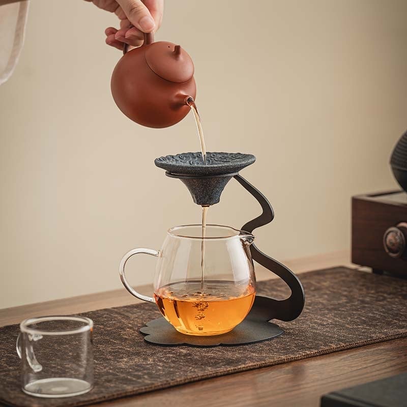 Filtru de ceai din ceramică microporoasă, cu design în nori și separator ceai-apă, pentru prepararea ceaiului din mandarin verde mic