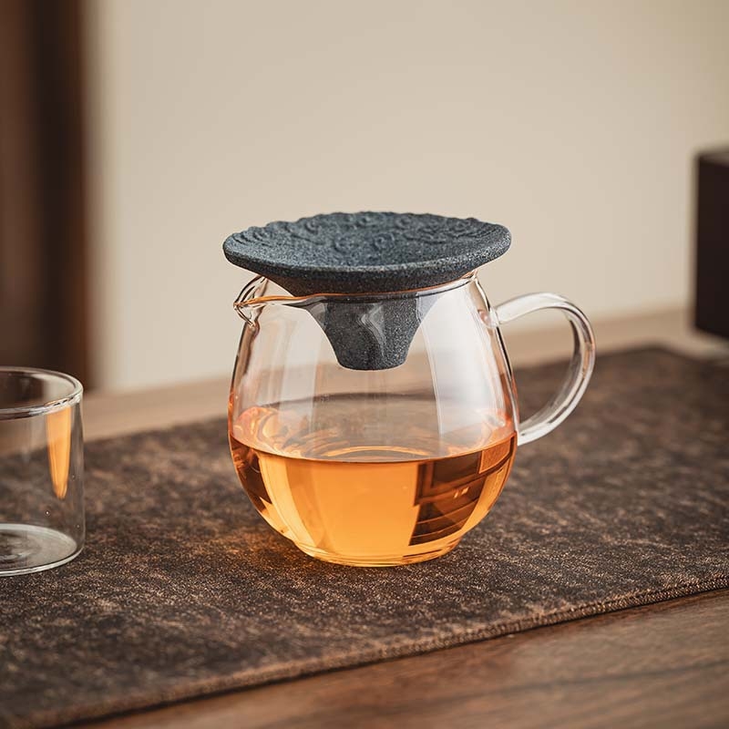 Filtru de ceai din ceramică microporoasă, cu design în nori și separator ceai-apă, pentru prepararea ceaiului din mandarin verde mic