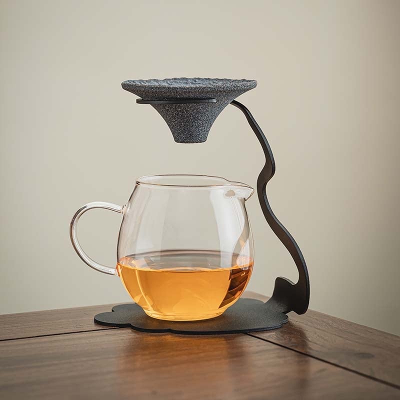 Filtru de ceai din ceramică microporoasă, cu design în nori și separator ceai-apă, pentru prepararea ceaiului din mandarin verde mic