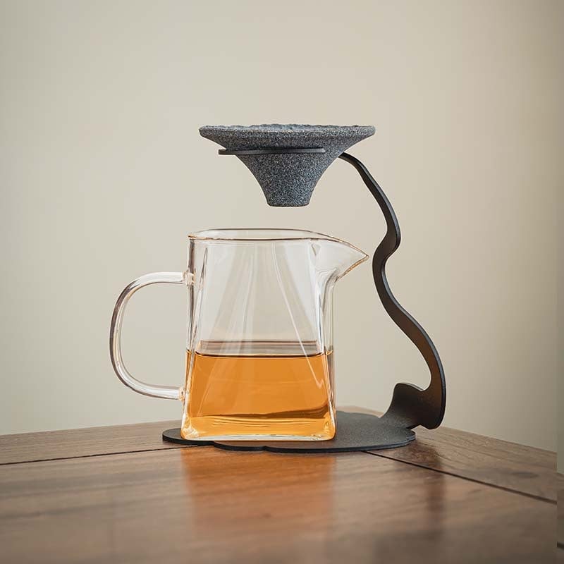 Filtru de ceai din ceramică microporoasă, cu design în nori și separator ceai-apă, pentru prepararea ceaiului din mandarin verde mic