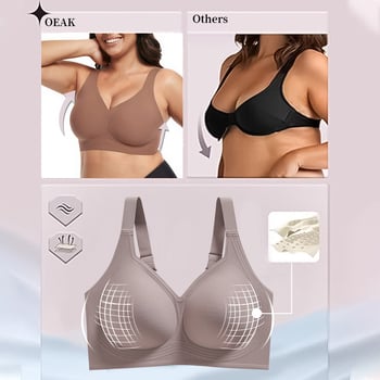 Sutien fără sârmă, mărime mare, fără cusături, imprimeu leopard, cupe subțiri modelate, cupă completă