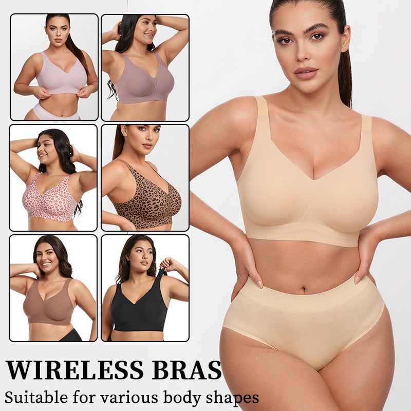 Sutien fără sârmă, mărime mare, fără cusături, imprimeu leopard, cupe subțiri modelate, cupă completă