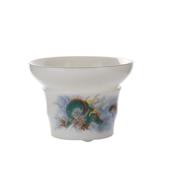 Set filtru ceai Dehua Cream Jade, ceramică pentru ceremonia ceaiului, filtru din fibră nețesută, pentru uz casnic