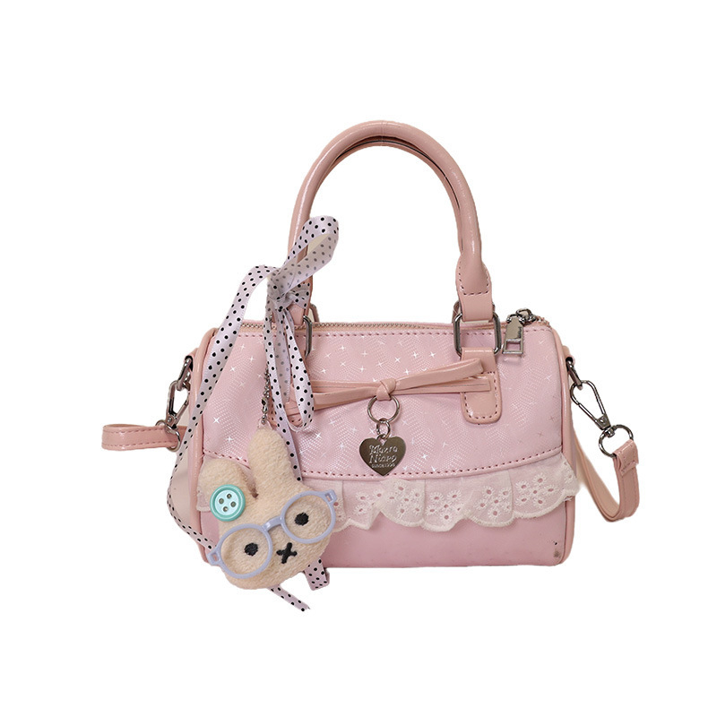 Geantă Boston în stil coreean, elegantă și de înaltă calitate, cu funda, pentru purtare în mână sau pe umăr/crossbody, pentru utilizare zilnică.