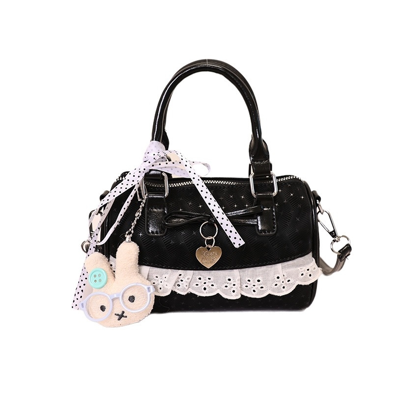 Geantă Boston în stil coreean, elegantă și de înaltă calitate, cu funda, pentru purtare în mână sau pe umăr/crossbody, pentru utilizare zilnică.