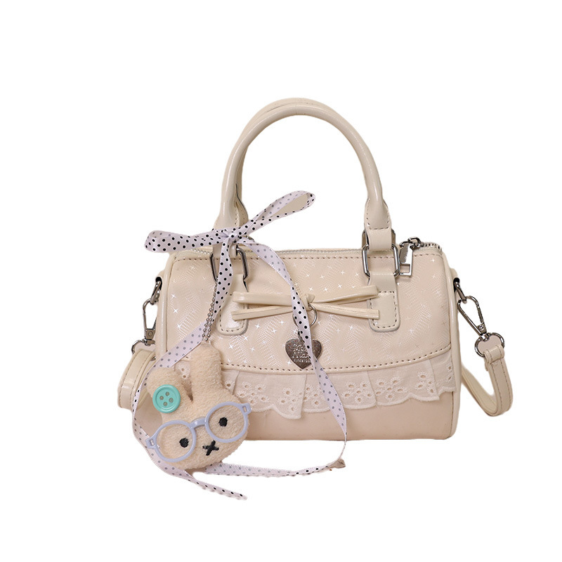 Geantă Boston în stil coreean, elegantă și de înaltă calitate, cu funda, pentru purtare în mână sau pe umăr/crossbody, pentru utilizare zilnică.