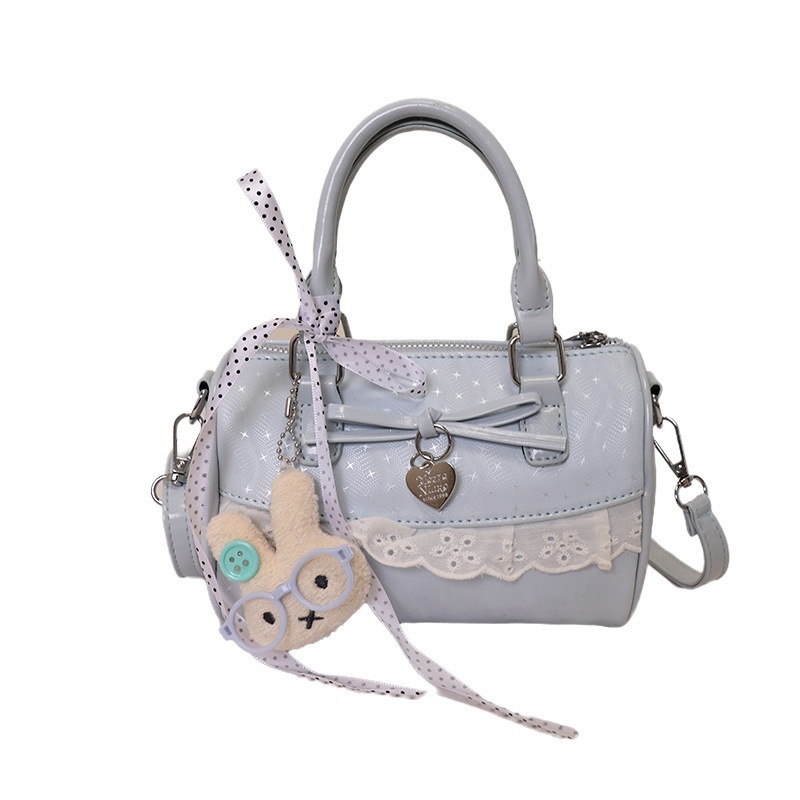 Geantă Boston în stil coreean, elegantă și de înaltă calitate, cu funda, pentru purtare în mână sau pe umăr/crossbody, pentru utilizare zilnică.