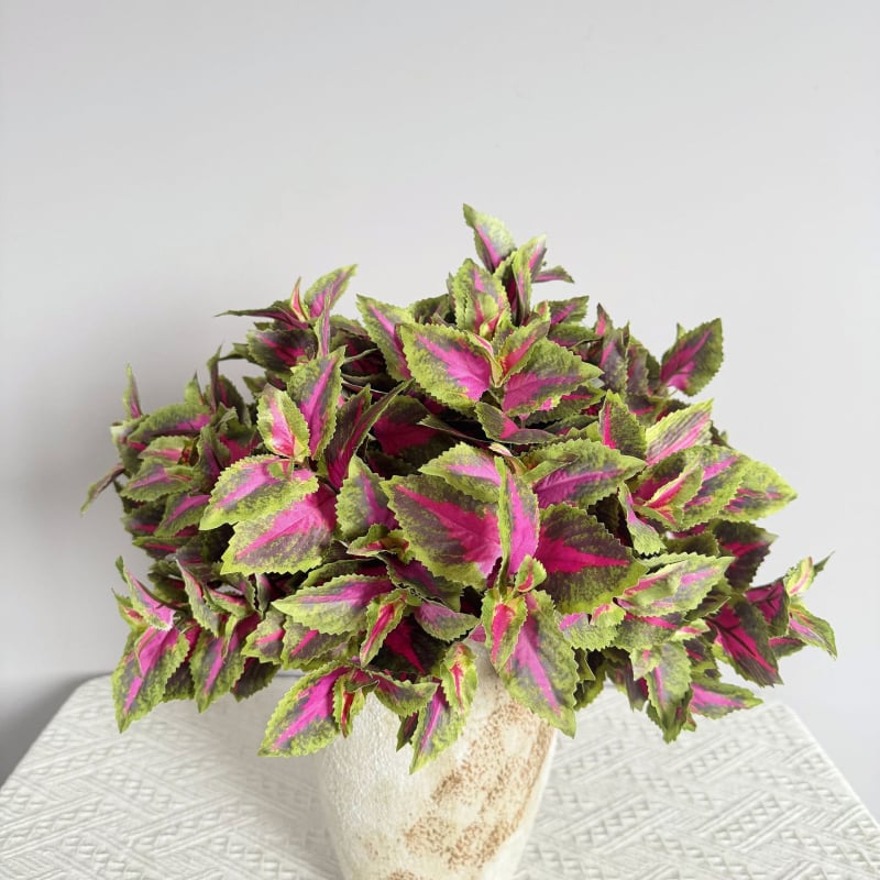 Plantă artificială cu frunze purpurii de perilla și frunză verde, floare de mătase, decor de perete de fundal, 30–100 cm