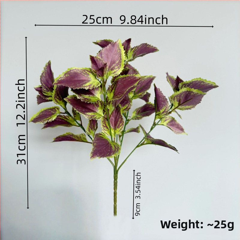 Umelé fialové listy perily so zelenými listami, hodvábny kvet, dekorácia na stenu, 30–100 cm