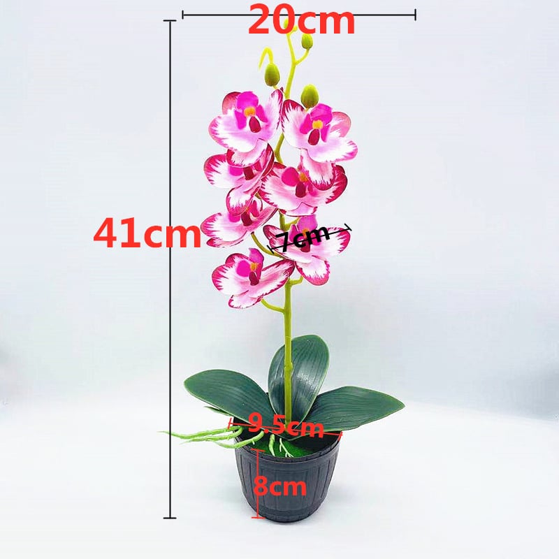Bonsai artificial cu orchidă Phalaenopsis, 7 flori, decor floral