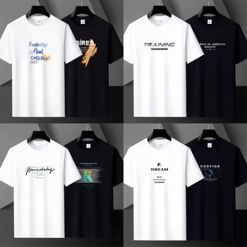 Tricou de vară din bumbac 350 g pentru bărbați, mâneci scurte, guler rotund, croială lejeră, mărime mare, stil american
