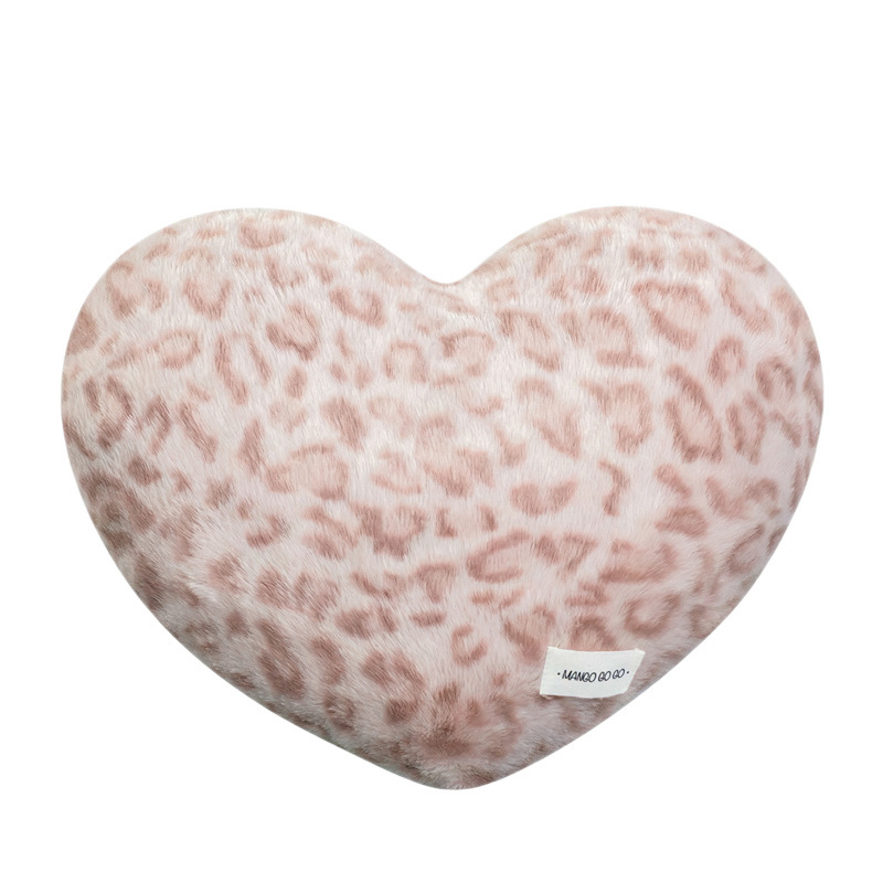 Perna decorativă inimă, imprimeu leopard, pentru canapea și sufragerie, pernă decorativă, cadou de Valentine's Day, suport lombar pentru birou