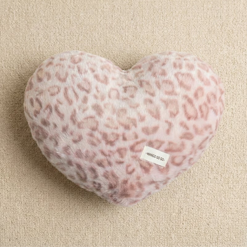 Perna decorativă inimă, imprimeu leopard, pentru canapea și sufragerie, pernă decorativă, cadou de Valentine's Day, suport lombar pentru birou