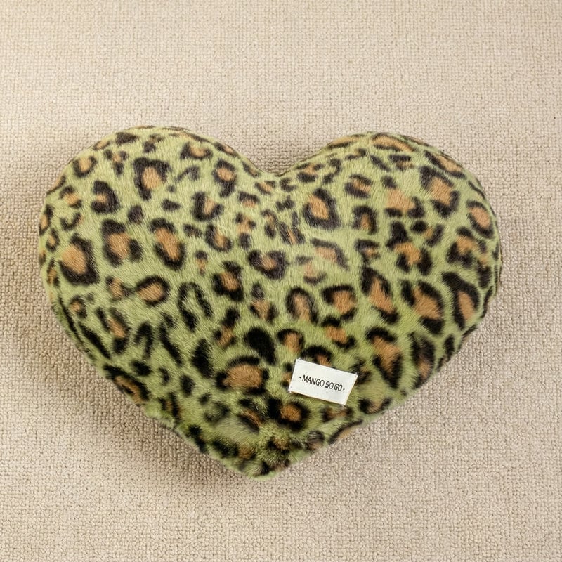 Perna decorativă inimă, imprimeu leopard, pentru canapea și sufragerie, pernă decorativă, cadou de Valentine's Day, suport lombar pentru birou