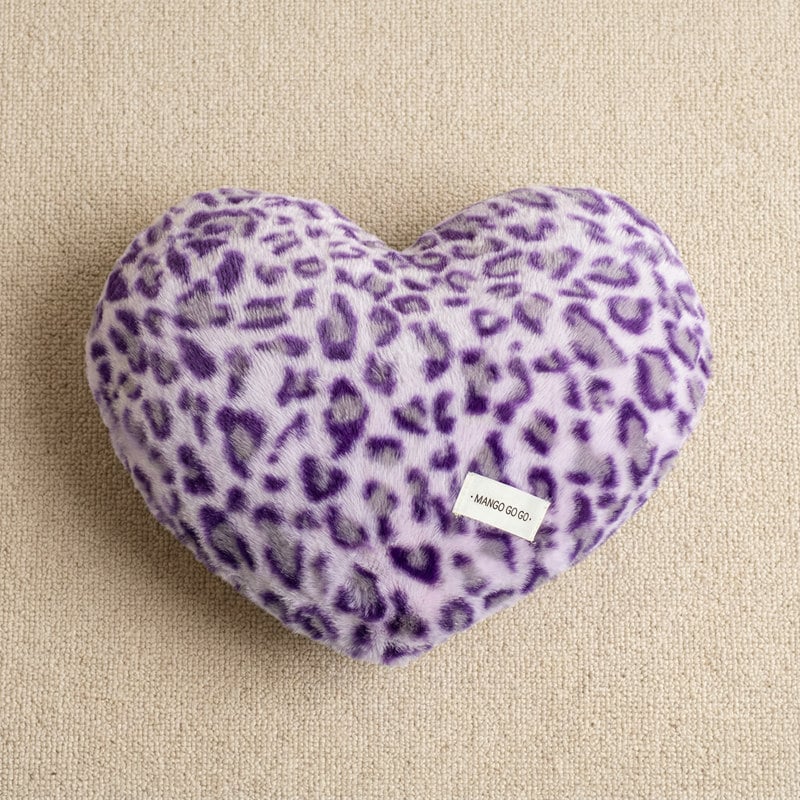 Perna decorativă inimă, imprimeu leopard, pentru canapea și sufragerie, pernă decorativă, cadou de Valentine's Day, suport lombar pentru birou