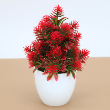 Plantă artificială miniaturală în ghiveci din plastic pentru decor de birou, arbore decorativ/bonsai