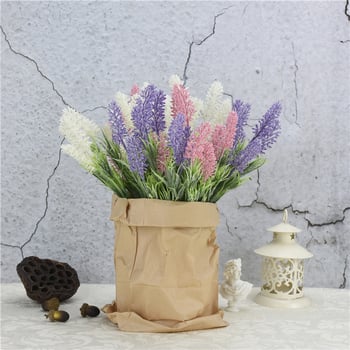 Buchet artificial cu 7 ramuri de lavandă, tulpini realiste, decor pastoral pentru evenimente și fotografie de nuntă