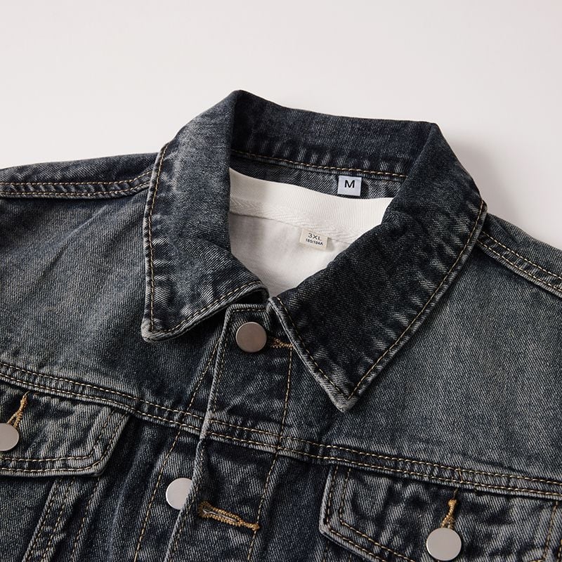 Vesta din denim unisex, stil casual-retro