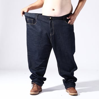 Toamnă 2021 Blugi pentru bărbați în plus, croială dreapta-slim, elastici, denim din bumbac
