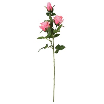 Trandafir artificial cu trei flori, pe o singură tulpină, pentru decor de casă și nunți