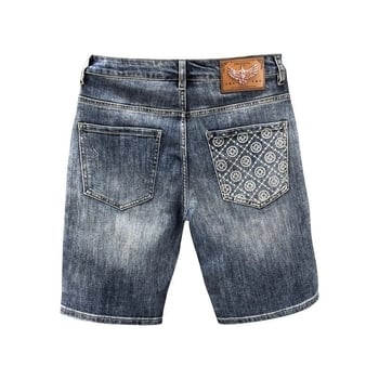 Șorturi din denim ușor pentru bărbați, croială dreaptă, lungime la jumătatea coapsei, vară, stil coreean