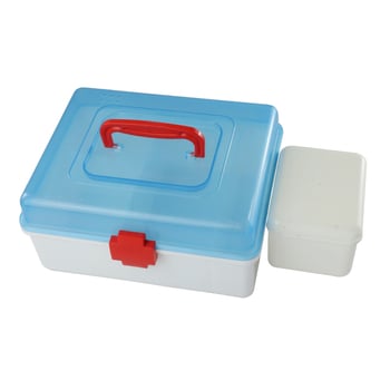 Cutie dreptunghiulară din plastic pentru medicamente, cu lacăt, pentru depozitare acasă