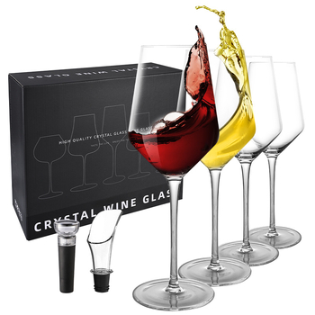Set de 4 pahare de vin roșu într-o cutie cadou, pahare înalte pentru utilizare casnică