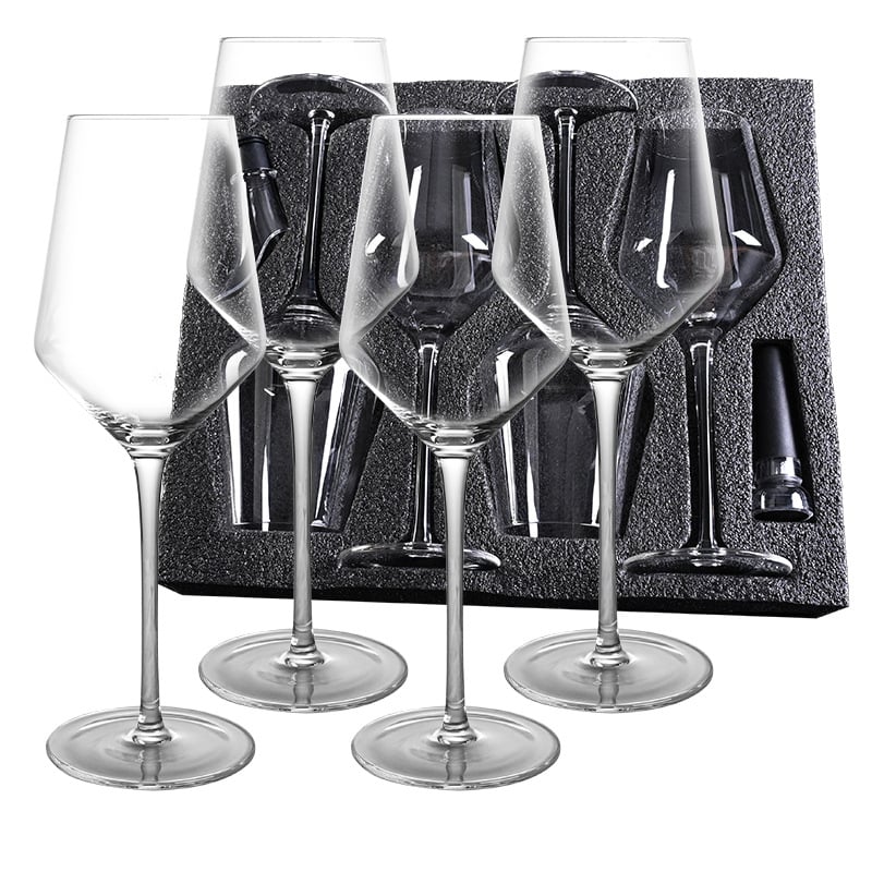 Set de 4 pahare de vin roșu într-o cutie cadou, pahare înalte pentru utilizare casnică