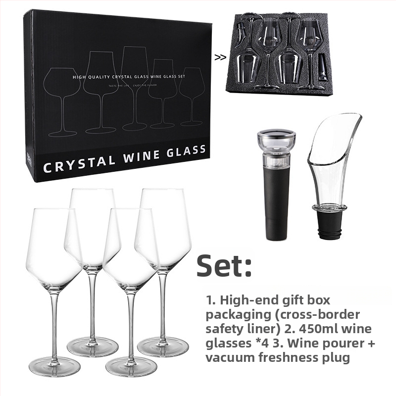 Set de 4 pahare de vin roșu într-o cutie cadou, pahare înalte pentru utilizare casnică