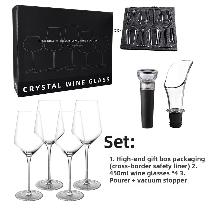 Set de 4 pahare de vin roșu într-o cutie cadou, pahare înalte pentru utilizare casnică