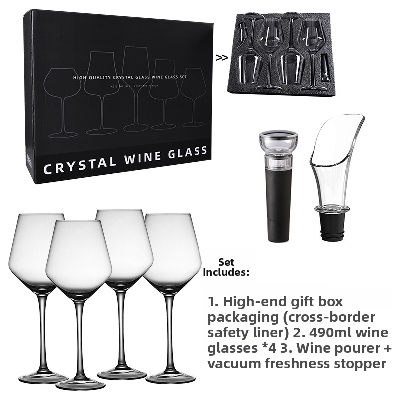 Set de 4 pahare de vin roșu într-o cutie cadou, pahare înalte pentru utilizare casnică