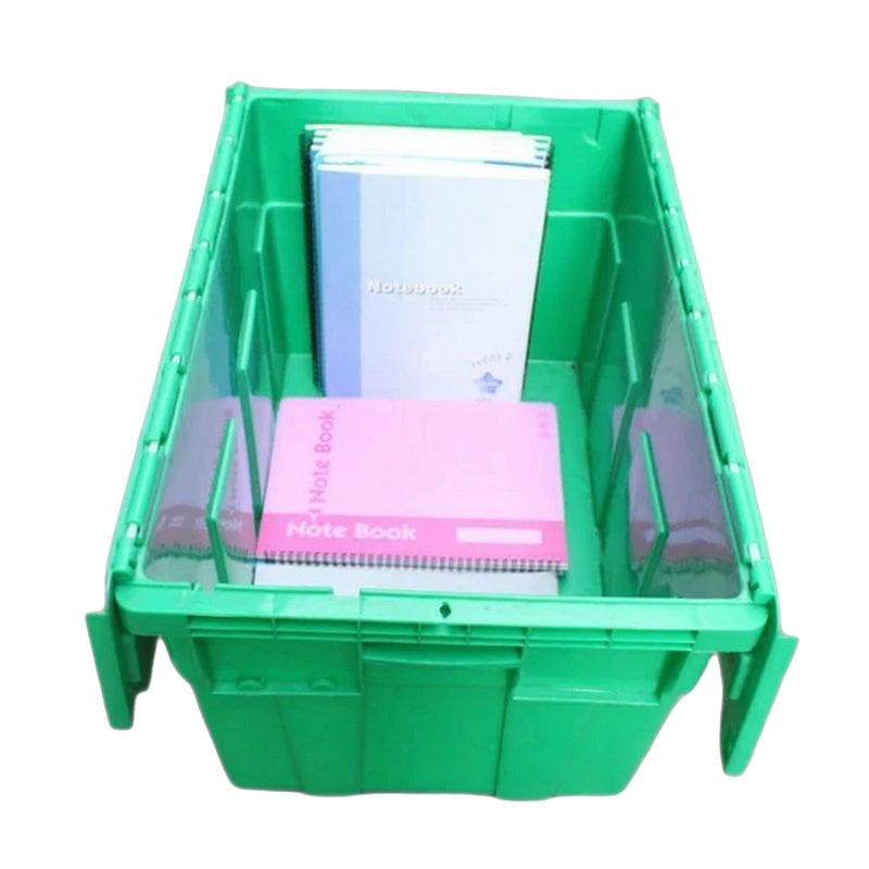Cutie logistică robustă, de mari dimensiuni, cu inserție în unghi, încuietoare și capac, din plastic, pentru distribuția alimentelor și a medicamentelor