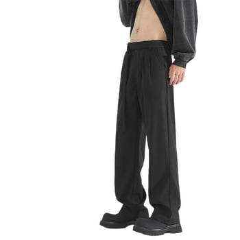 Pantaloni de costum în vrac pentru bărbați și femei, primăvară‑toamnă, largi, drepți, croială lejeră, drapaj, alungind silueta, casual, elastici