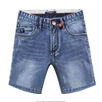 Shorts denim elastici pentru bărbați – croială Slim, drept, casual, lungime medie de vară
