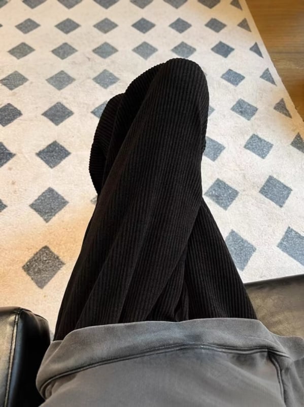 Pantaloni corduroi pentru bărbați, căptuți cu fleece, croi drept, lejer, toamnă–iarnă, pantaloni sport casual
