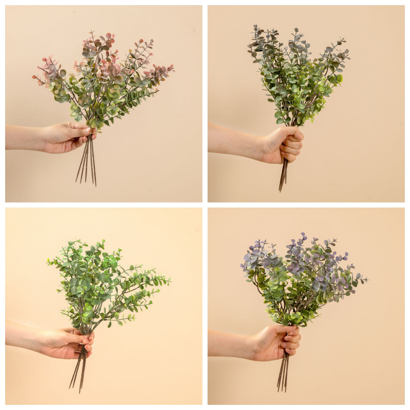 Buchet artificial de eucalipt pentru decor acasă și la nuntă, aranjament de perete cu trandafiri