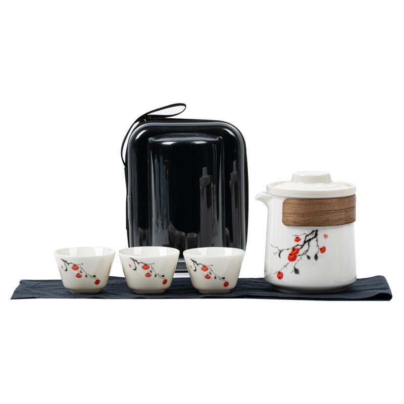 Set portabil de ceai din ceramică pentru exterior cu ustensile de ceai pentru călătoria
