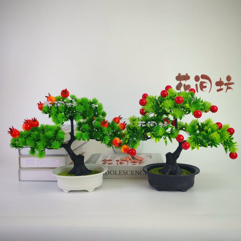 Bonsai artificial cu fructe variate, ramuri în formă de U, pentru decorare